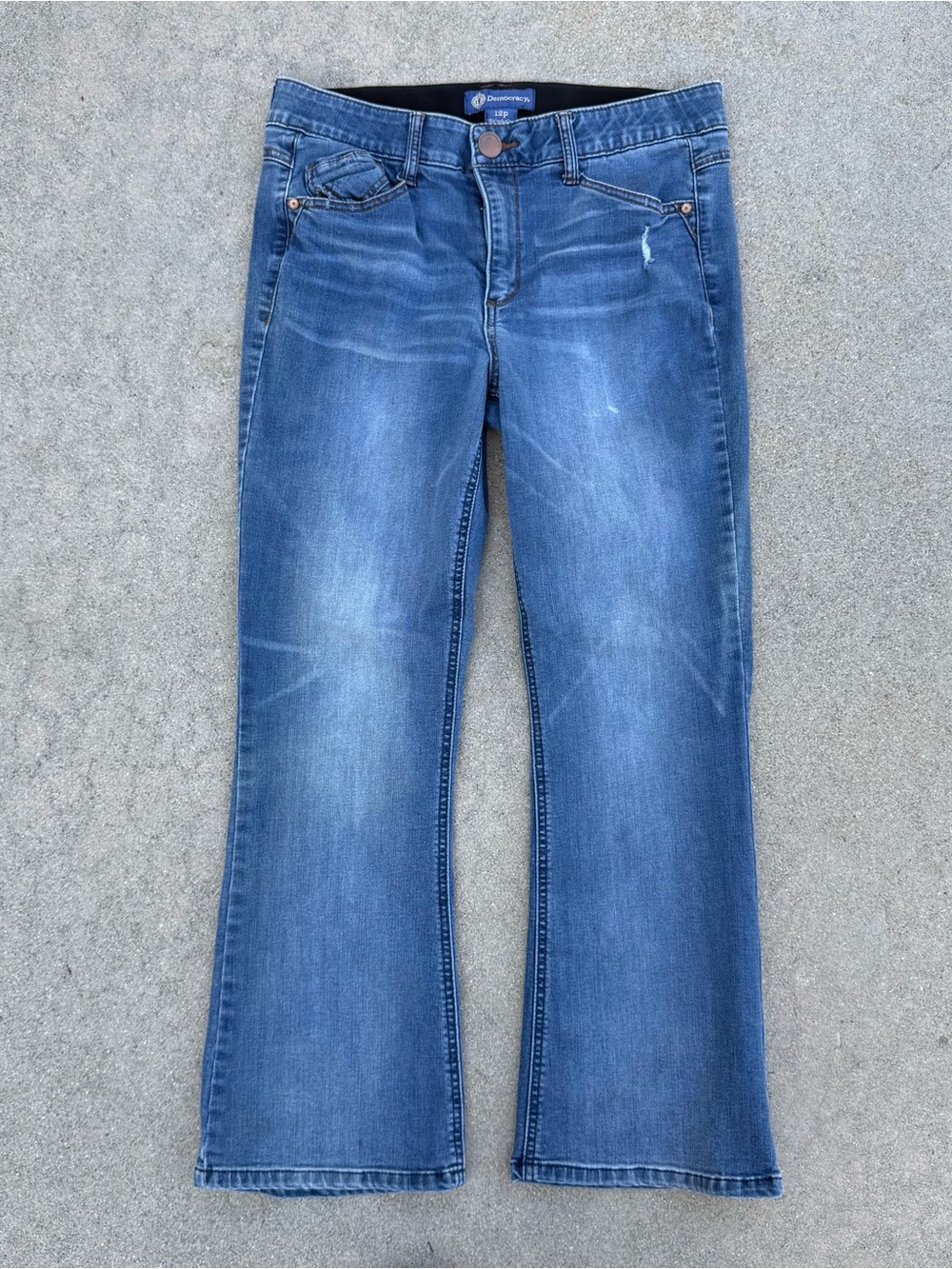Democracy Ab Solution Jeans Women’s 12 Petite Bootcut Stretch Denim Medium Wash